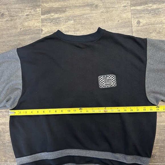 Vintage Trent Sport Crewneck Sweatshirt Men Size XXL‎ Patch Black Gray - Picture 3 of 8